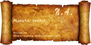 Nyeste Andor névjegykártya