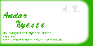 andor nyeste business card